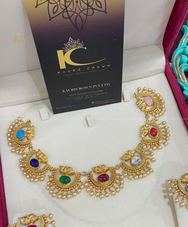 Harveen Navratan Necklace Set - Image 2