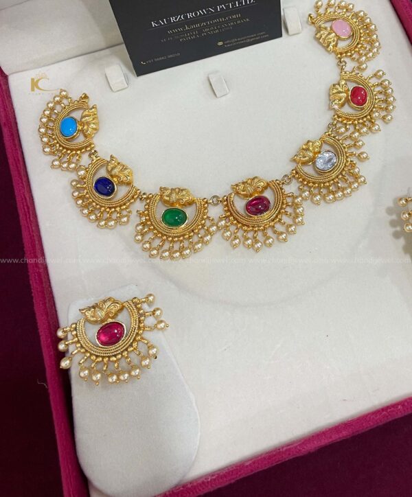 Harveen Navratan Necklace Set - Image 3